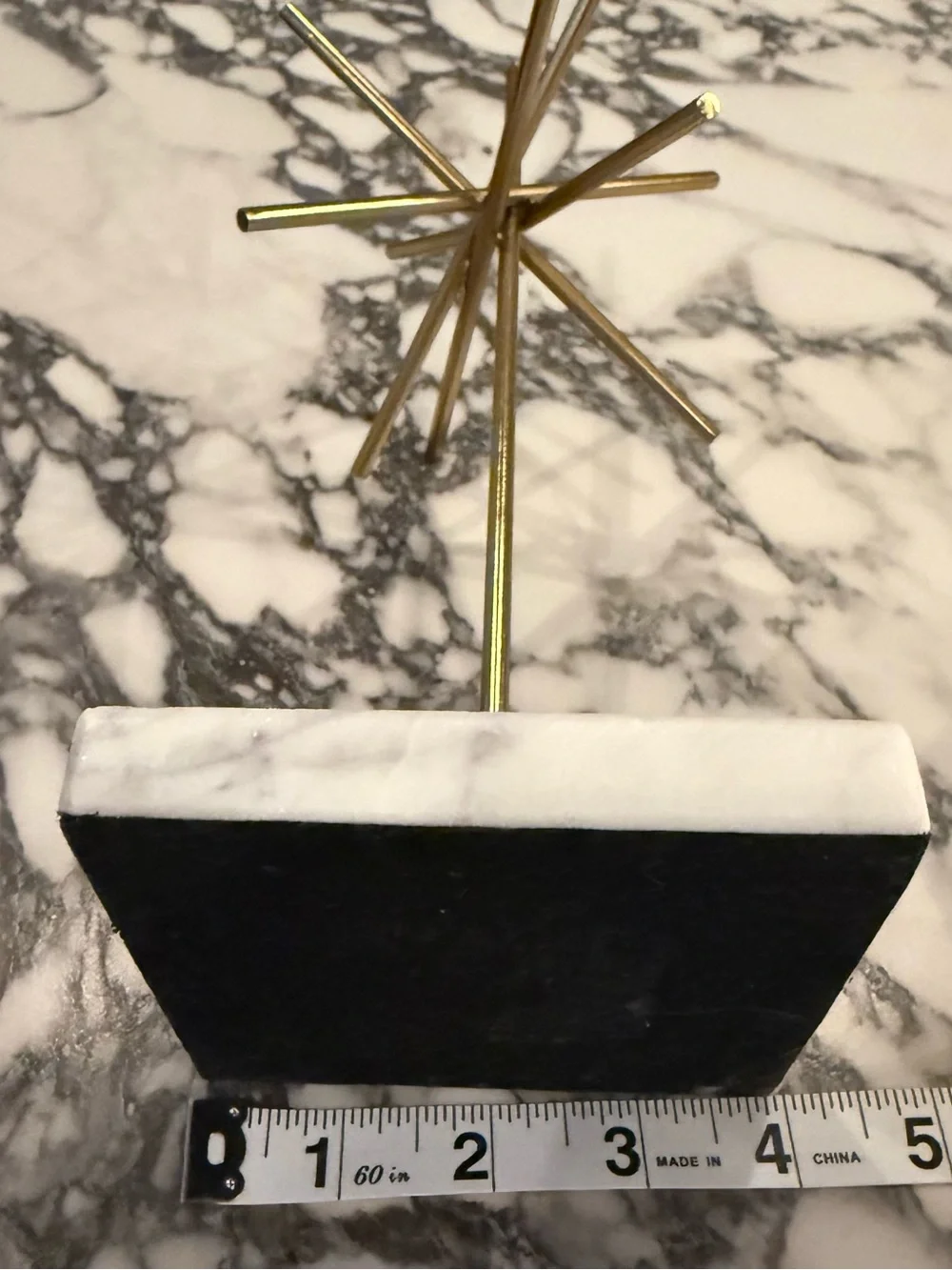 Studio McGee Threshold Tall Brass & Marble Starburst Object 10.25